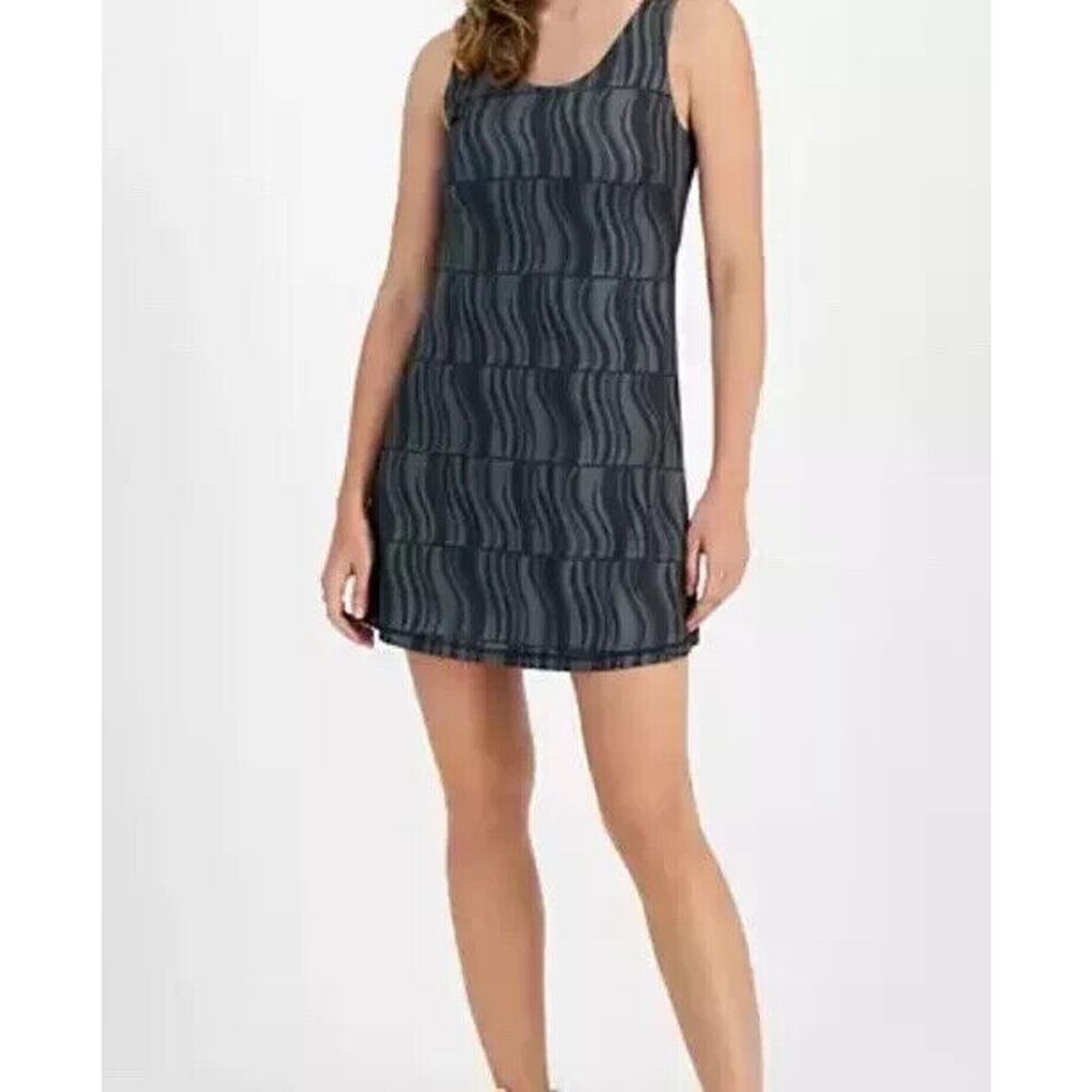 ID Ideology Women's Geo Performance Active Tennis Dress Black / Grey Choose Size